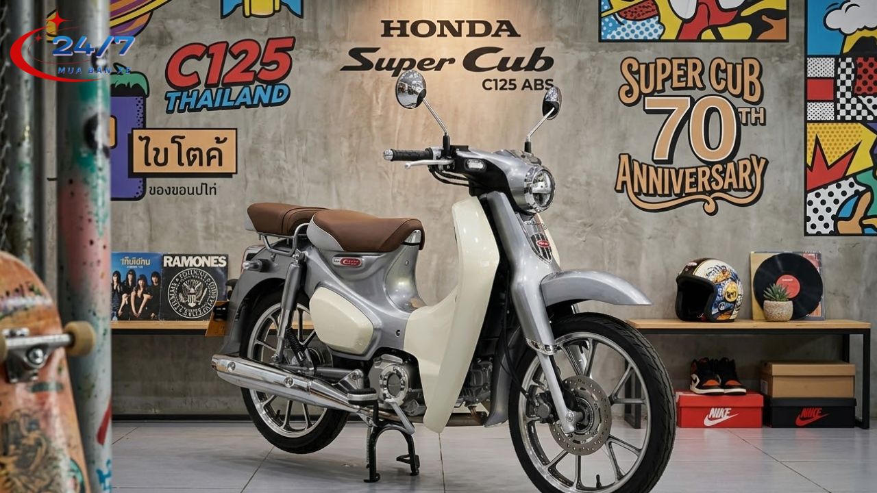 Honda Super Cub C125 ABS Thái Lan Xám Bạc