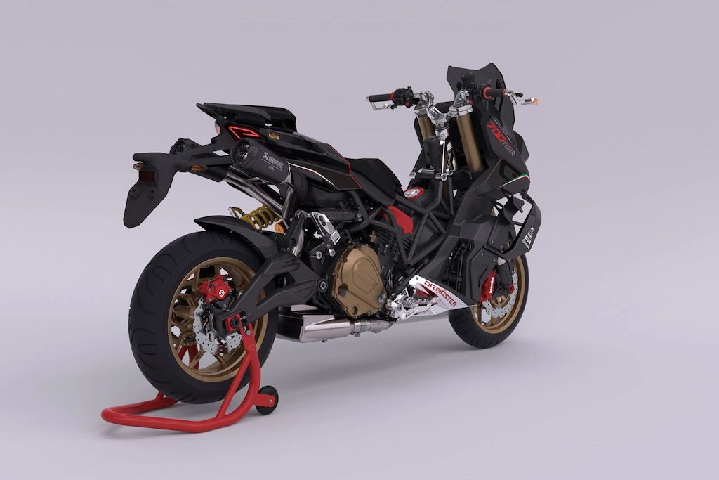 Kỳ dị siêu xe tay ga Italjet Dragster 700 dáng scooter, lái như xe côn tay vì động cơ Benelli