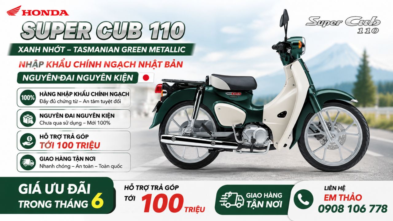 Honda Super Cub 110 Xanh nhớt
