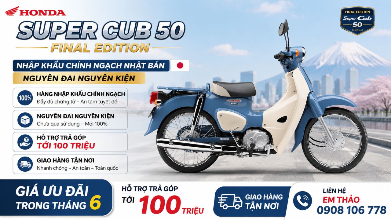 Ưu đãi Tháng 6 Honda Super Cub 50 Final Edition – Hồi kết trọn vẹn của một huyền thoại xe máy 2 Ưu đãi tháng 6 Honda Super Cub 50 Final Edition