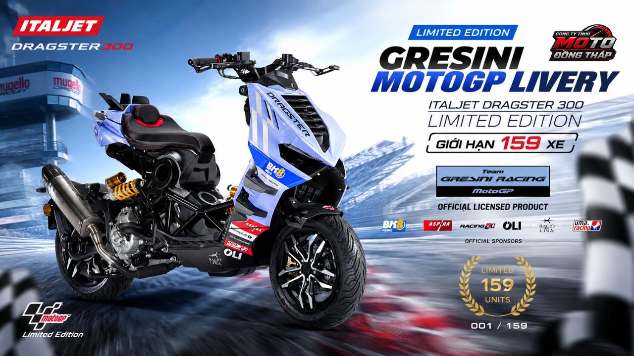 Italjet Dragster 300 Limited Edition Gresini MotoGP Livery