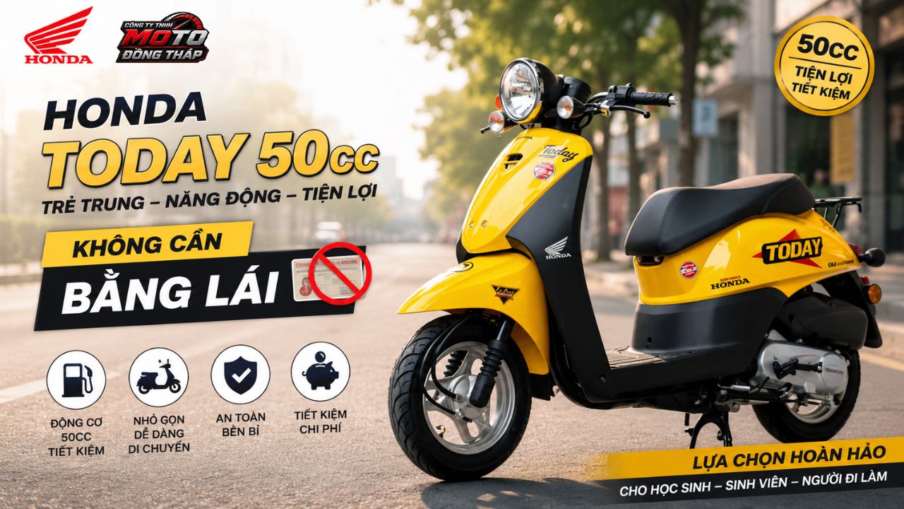 Honda Today 50cc 09/07/2026: Xe tay ga không cần bằng lái với thiết kế cổ điển đang được nhiều người quan tâm 1 Honda Today 50cc - Xe tay ga không cần bằng lái